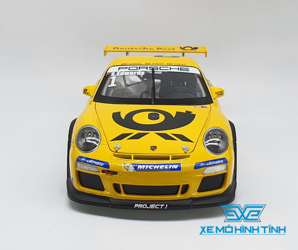 XE MÔ HÌNH PORSCHE 911 GT3 CUP 1:18 WELLY ( VÀNG )