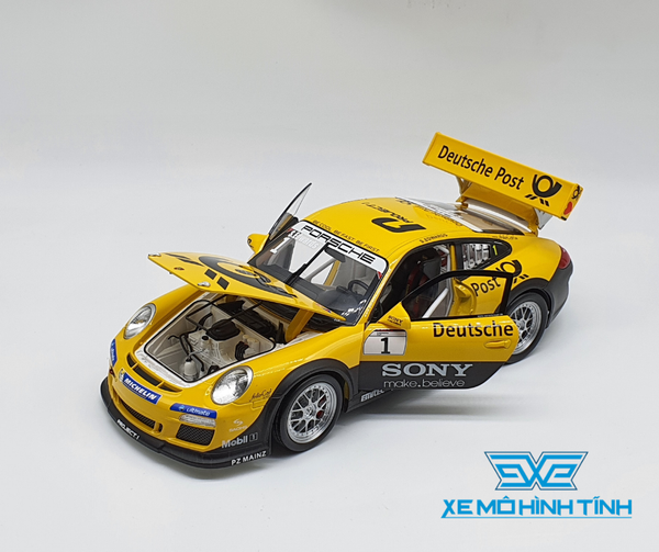 XE MÔ HÌNH PORSCHE 911 GT3 CUP 1:18 WELLY ( VÀNG )