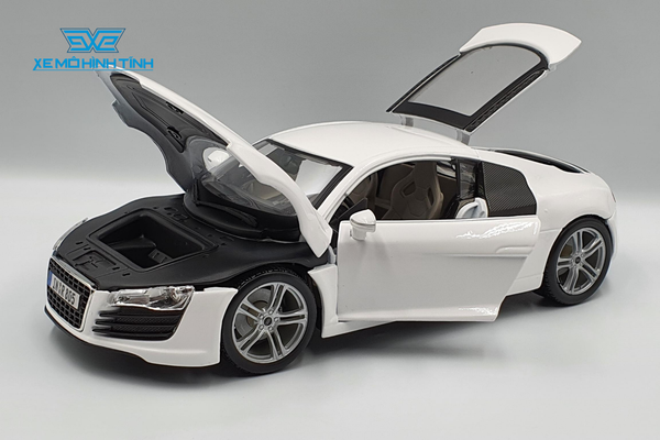 XE MÔ HÌNH AUDI R8 V8 1:18 MAISTO (TRẮNG)