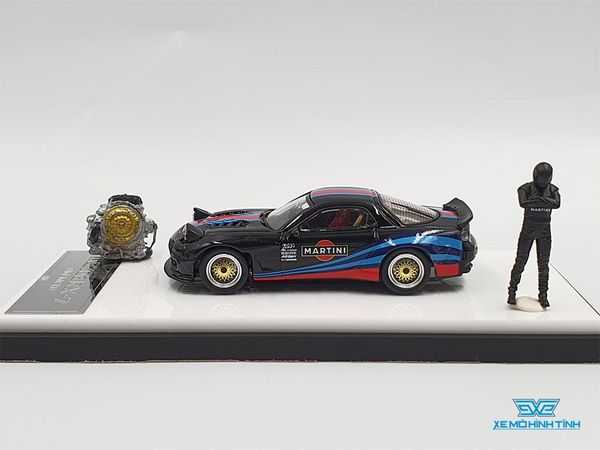 Xe Mô Hình Mazda RX-7 1:64 Time Micro ( Martini Đen )