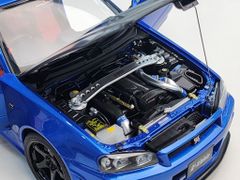 Xe Mô Hình NISMO R34 GT-R Z-tune 1:18 AUTOart ( BAYSIDE BLUE W/ CARBON BONN... )