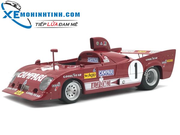 Alfa Romeo 33 TT 12 1000KM Nurburgring Winner 1975 Merzario:Lafitte #1 Autoart 1:18 (Đỏ)