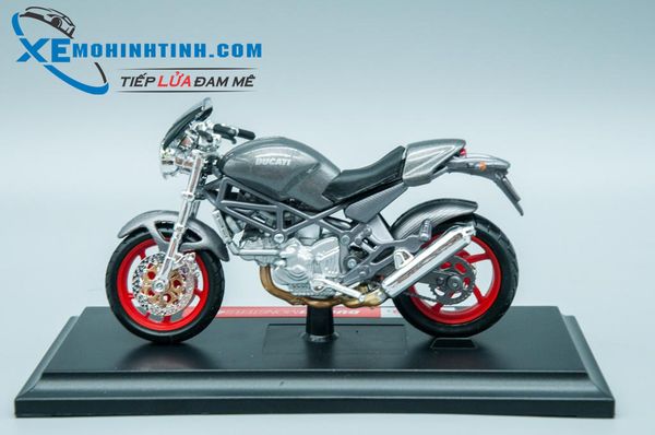 XE MÔ HÌNH DUCATI MONSTER S4 1:18 MAISTO (XÁM)