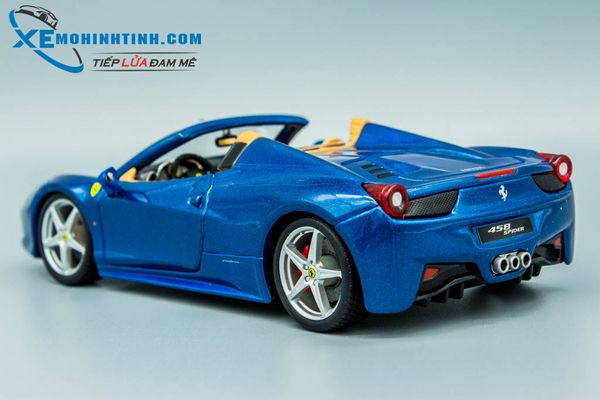 Xe Mô Hình Ferrari 458 Spider 1:24 Bburago (Xanh)