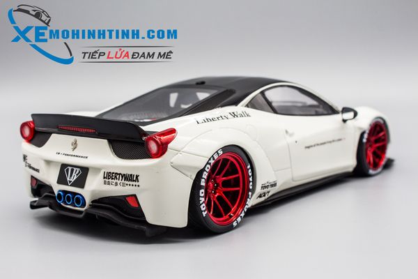 XE MÔ HÌNH FERRARI 458 LB PERFORMANCE 1:18 AGU (TRẮNG)