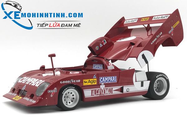 Alfa Romeo 33 TT 12 1000KM Nurburgring Winner 1975 Merzario:Lafitte #1 Autoart 1:18 (Đỏ)