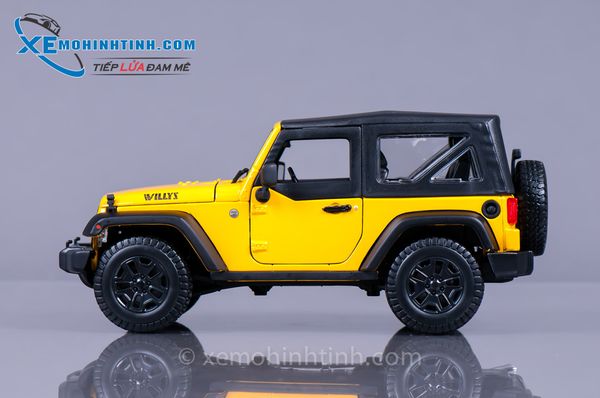 XE MÔ HÌNH JEEP WRANGLER RUBICON 2014 1:18 MAISTO (VÀNG)