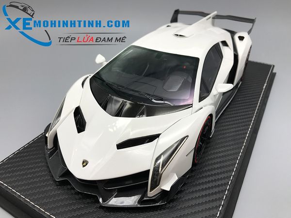 XE MÔ HÌNH LAMBORGHINI VENENO 1:18 FRONTIART (TRẮNG)