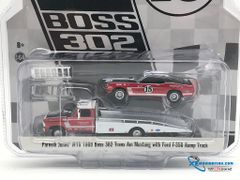 51149 MH GREENLIGHT 1:64 PARNELLI JONE RACING - FORD F-350 RAMP TRUCK WITH #15 1969 TRANS AM MUSTANG