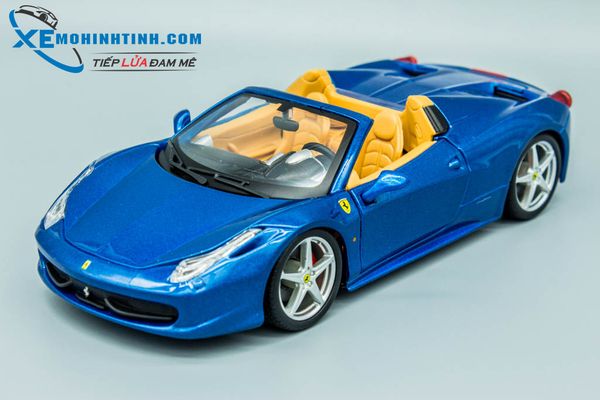 Xe Mô Hình Ferrari 458 Spider 1:24 Bburago (Xanh)