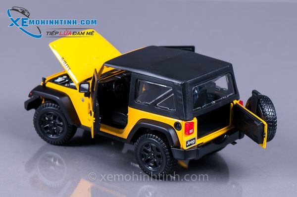 XE MÔ HÌNH JEEP WRANGLER RUBICON 2014 1:18 MAISTO (VÀNG)