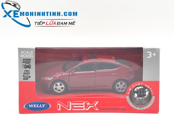 HỘP XE MÔ HÌNH Hyundai Elantra WELLY 1:36 (Đỏ)