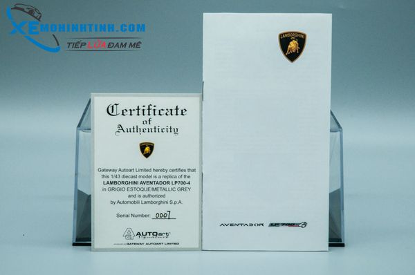 Xe Mô Hình Lamborghini Aventador Lp700-4 1:43 Autoart (Xám)