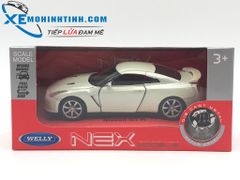 HỘP XE MÔ HÌNH WELLY NISSAN GT-R MỞ CỬA (TRẮNG)