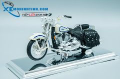 XE MÔ HÌNH HARLEY DAVIDSON 1997 FLSTS Heritage Springer 1:18 MAISTO (TRẮNG XANH)