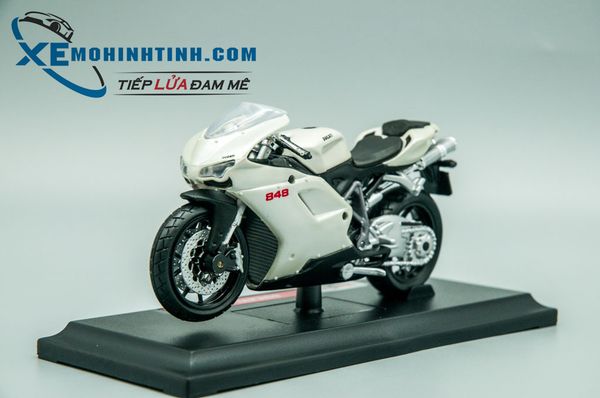 XE MÔ HÌNH DUCATI 848 1:18 MAISTO (TRẮNG)