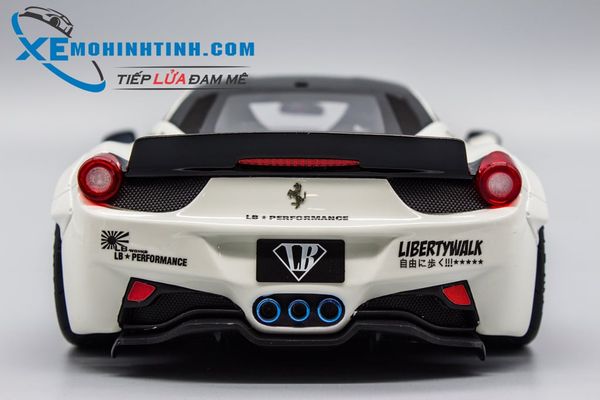 XE MÔ HÌNH FERRARI 458 LB PERFORMANCE 1:18 AGU (TRẮNG)