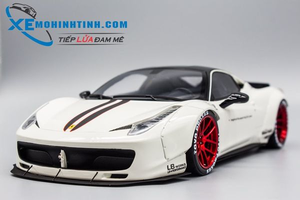 XE MÔ HÌNH FERRARI 458 LB PERFORMANCE 1:18 AGU (TRẮNG)