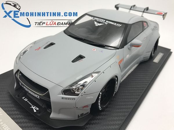 Xe Mô Hình Nissan Gtr R35 Lb Works In Matte Black Liberty Walk 1:18 Onemodel (Xám)