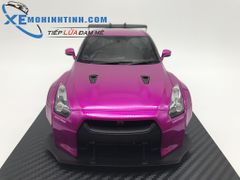 1:18 ONE MODEL NISSAN GTR R35 LB WORKS IN MATTE BLACK LIBERTY WALK ( HỒNG )