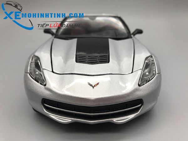 Xe Mô Hình Corvette Stingray 2014 1:24 Maisto (Bạc)