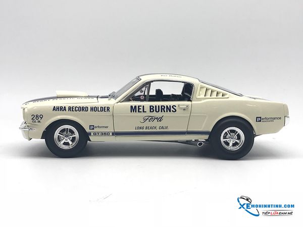 A1801811 MH ACME 1:18 FORD SHELBY GT 350 MEL BURNS DRAG CAR 1965 (TRẮNG)