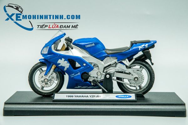 XE MÔ HÌNH YAMAHA YZF-R1 1999 1:18 WELLY (XANH DƯƠNG)