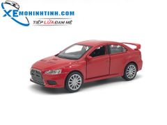 HỘP XE MÔ HÌNH Mitsubishi Lancer Evolution WELLY 1:36 (Đỏ)