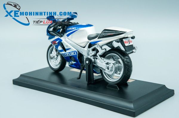 Xe Mô Hình Suzuki Gsx-R750 1:18 Maisto (Trắng Xanh)