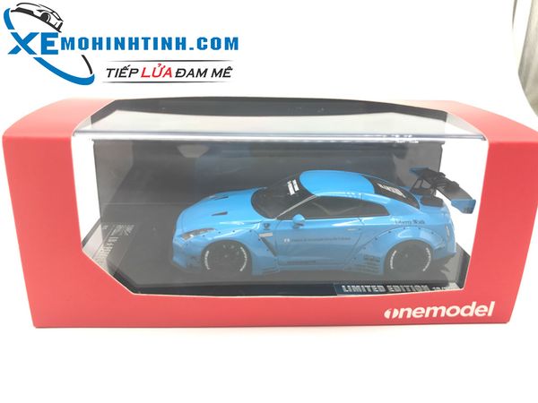 Nissan GTR R35 Liberty Walk 1:43 Onemodel (Xanh)