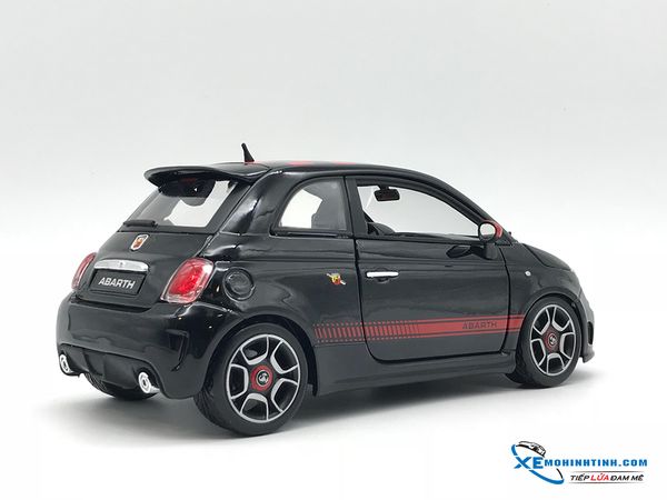 18-12078A MH BBURAGO NEW FIAT 500 ABARTH 1:18 (ĐEN)