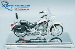 XE MÔ HÌNH HARLEY DAVIDSON 1993 FLSTN Heritage Softail 1:18 MAISTO (TRẮNG ĐEN)