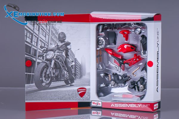 XE MÔ HÌNH DUCATI MONSTER 696 BỘ KIT 1:12 MAISTO (ĐỎ)