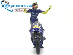 XE MÔ HÌNH YAMAHA YZR R1 VALENTINO ROSSI MOTOGP DONINGTON 2005 + FIGURE 1:12 MINICHAMPS (XANH DƯƠNG #46)