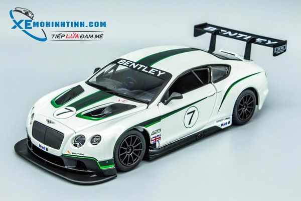 Xe Mô Hình Bentley Continental Gt3 1:24 Bburago (Trắng)