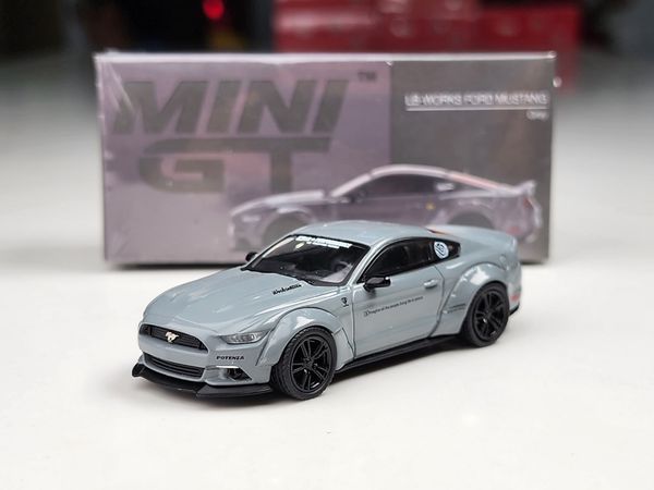 Xe mô hình LB-WORKS FORD MUSTANG Grey LHD 1:64 MiniGT ( Xám )