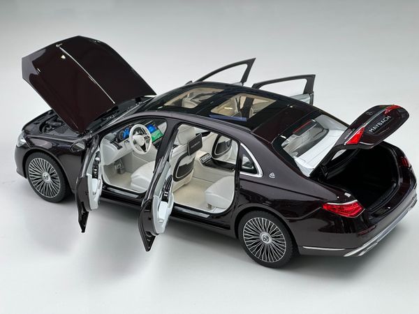 Xe Mô Hình Mercedes-Maybach S-Class 2021 1:18 Norev ( Black Ruby ) - Mâm Vành