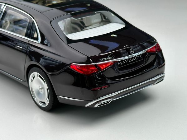 Xe Mô Hình Mercedes-Maybach S-Class 2021 1:18 Norev ( Black Ruby/ Mâm Thường )