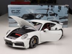 Xe mô hình Porsche 911 (992) Turbo S Coupe Sport Design - 2021 1:18 Minichanmps (White Metallic)