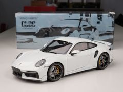 Xe mô hình Porsche 911 (992) Turbo S Coupe Sport Design - 2021 1:18 Minichanmps (White Metallic)