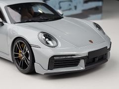 Xe mô hình Porsche 911 (992) Turbo S Coupe Sport Design - 2021 1:18 Minichanmps (Silver Metallic)