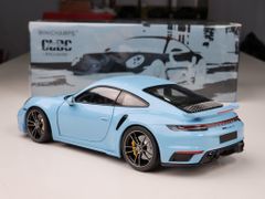 Xe mô hình Porsche 911 (992) Turbo S Coupe Sport Design - 2021 1:18 Minichanmps (Light Blue)
