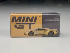 Xe Mô Hình Ford GT Holman Moody Heritage Edition LHD 1:64 MiNiGT ( Vàng Đồng )