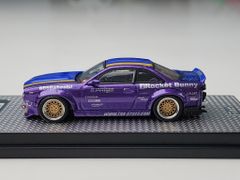 Xe Mô Hình Nissan Silvia S14 1:64 INNO ( Xanh & Tím Sọc Vàng )