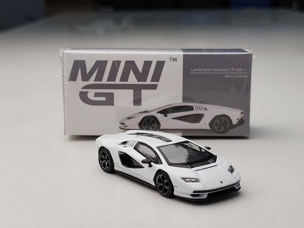 Xe Mô Hình Lamborghini Coutach LPI800-4 Bianco Siderela 1:64 MiniGT ( Trắng )