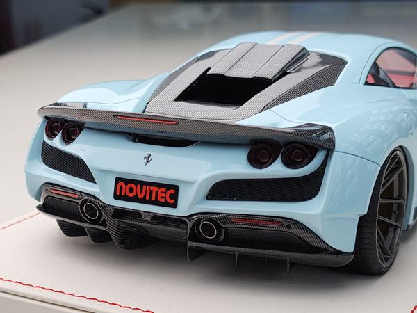 Xe Mô Hình Ferrari Novitec F8 1:18 Ivy Merit ( Baby Blue White Stripes )