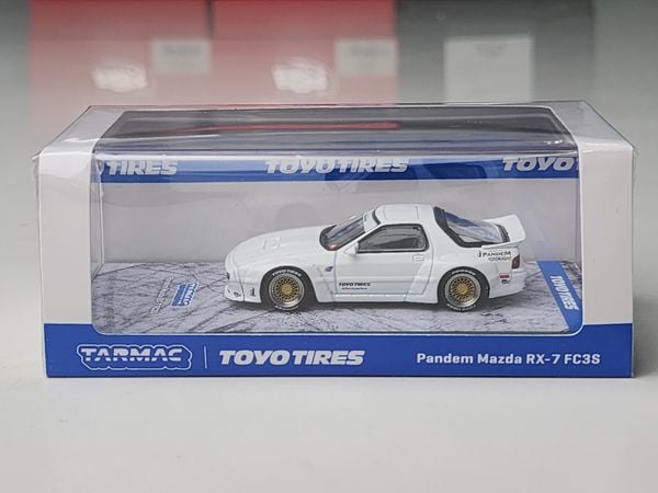 Xe Mô Hình Pandem Mazda RX-7 FC3S 1:64 Tarmac Works ( White )