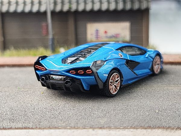 Xe Mô Hình Lamborghini Sián FKP 37 1:64 MiniGT ( Blu Aegir LHD )