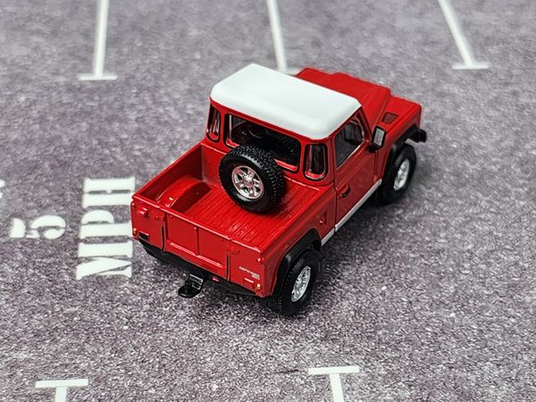 Xe Mô Hình Land Rover Defender 90 Pickup Masai 1:64 MiniGT ( Red LHD )