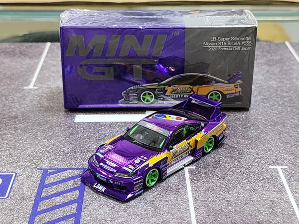 Xe Mô Hinh Nissan S15 SILVIA LB-Super Silhouette #555 2022 Formula Drift 1:64 MiniGT ( Japan RHD )